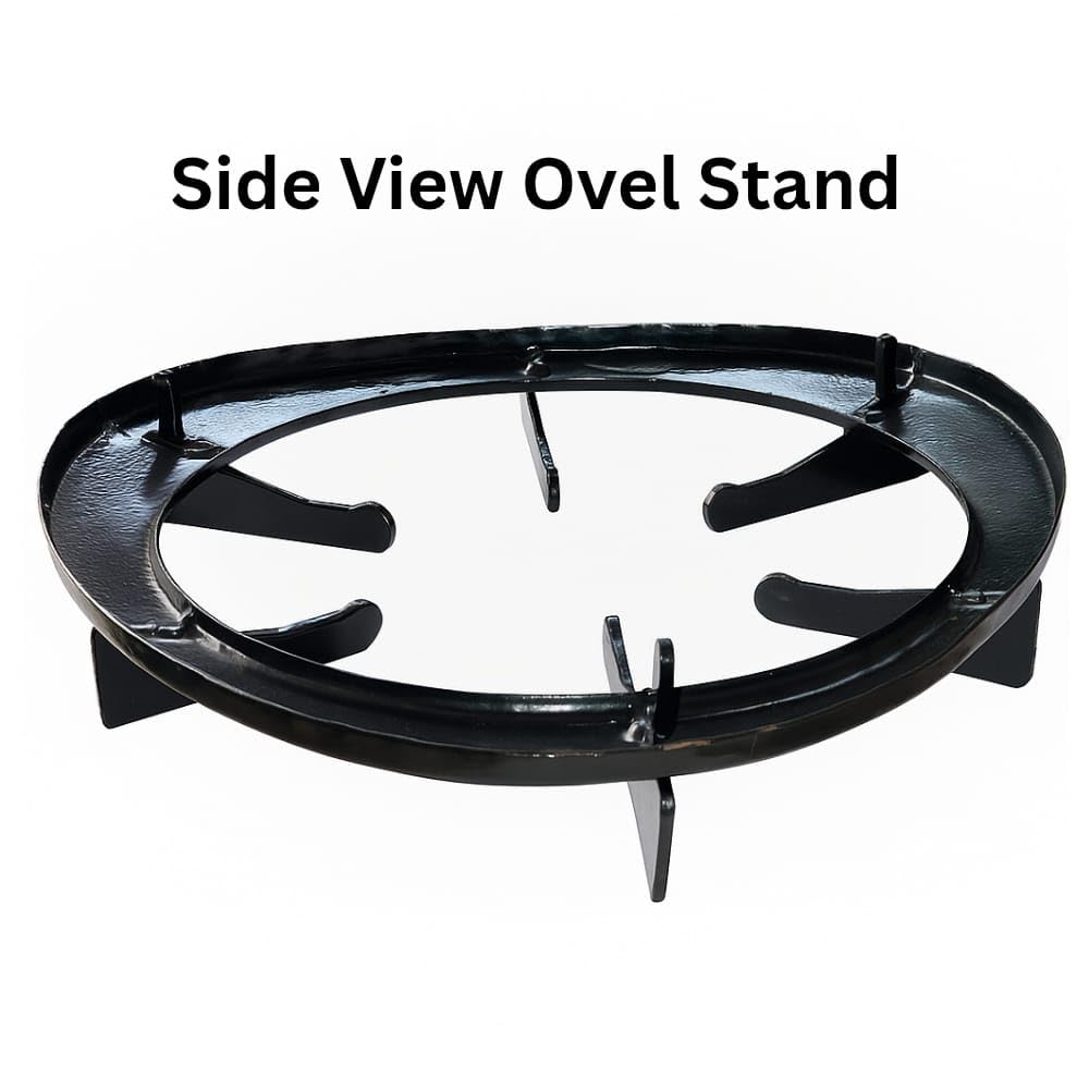 MS Coated Oval Pegion Pan Support for LPG Gas Stove – Durable Stove Stand, Matte Finish (Pack of 2)