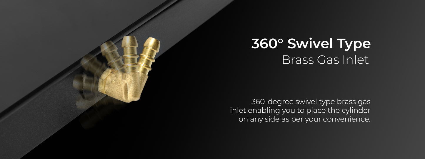 Cooktop Marvel – 3 Burner Premium LPG Gas Stove | Black Glass, MS Frame All Black (BLACK PANTHER – 3515)