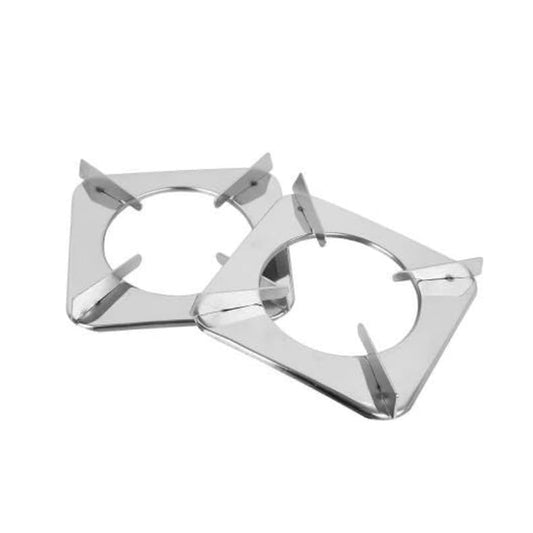 Stainless Steel Square Pixy Pan Support for LPG Gas Stove – Durable Stove Stand, Mirror Finish (Pack of 2)