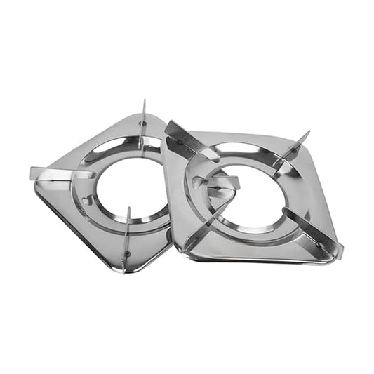 Stainless Steel Square Pixy Drip Tray Pan Support for LPG Gas Stove – Durable Stove Stand, Mirror Finish (Pack of 2)