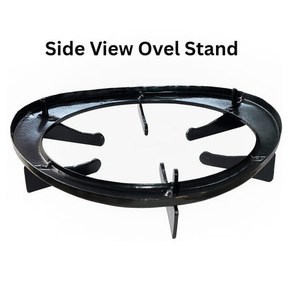 MS Coated Oval Pegion Pan Support for LPG Gas Stove – Durable Stove Stand, Matte Finish (Pack of 2)