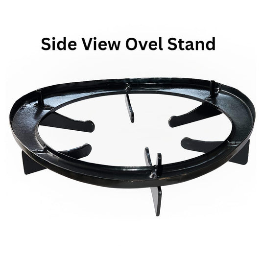 MS Coated Oval Pegion Pan Support for LPG Gas Stove – Durable Stove Stand, Matte Finish (Pack of 2)