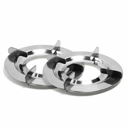 Stainless Steel Round Vs2 Pan Support for LPG Gas Stove – Durable Stove Stand, Silver Finish (Pack of 2)