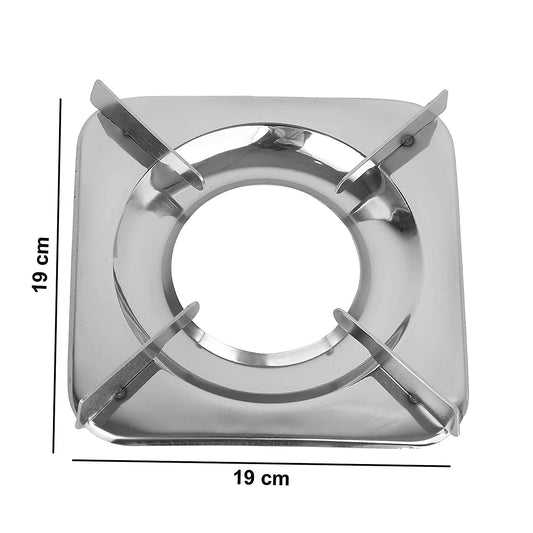 Stainless Steel Square Pixy Drip Tray Pan Support for LPG Gas Stove – Durable Stove Stand, Mirror Finish (Pack of 2)