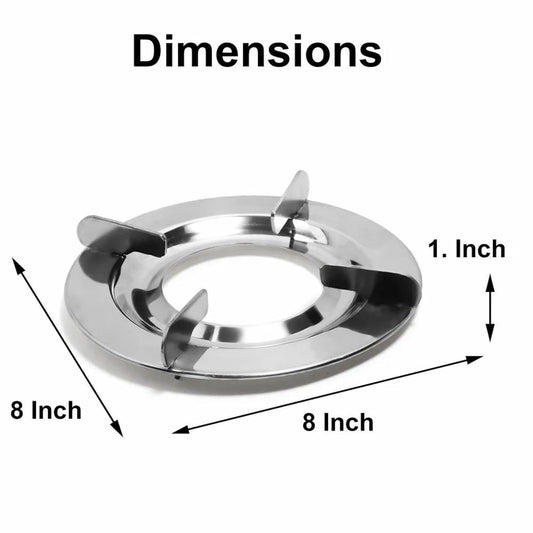 Stainless Steel Round Vs2 Pan Support for LPG Gas Stove – Durable Stove Stand, Silver Finish (Pack of 2)