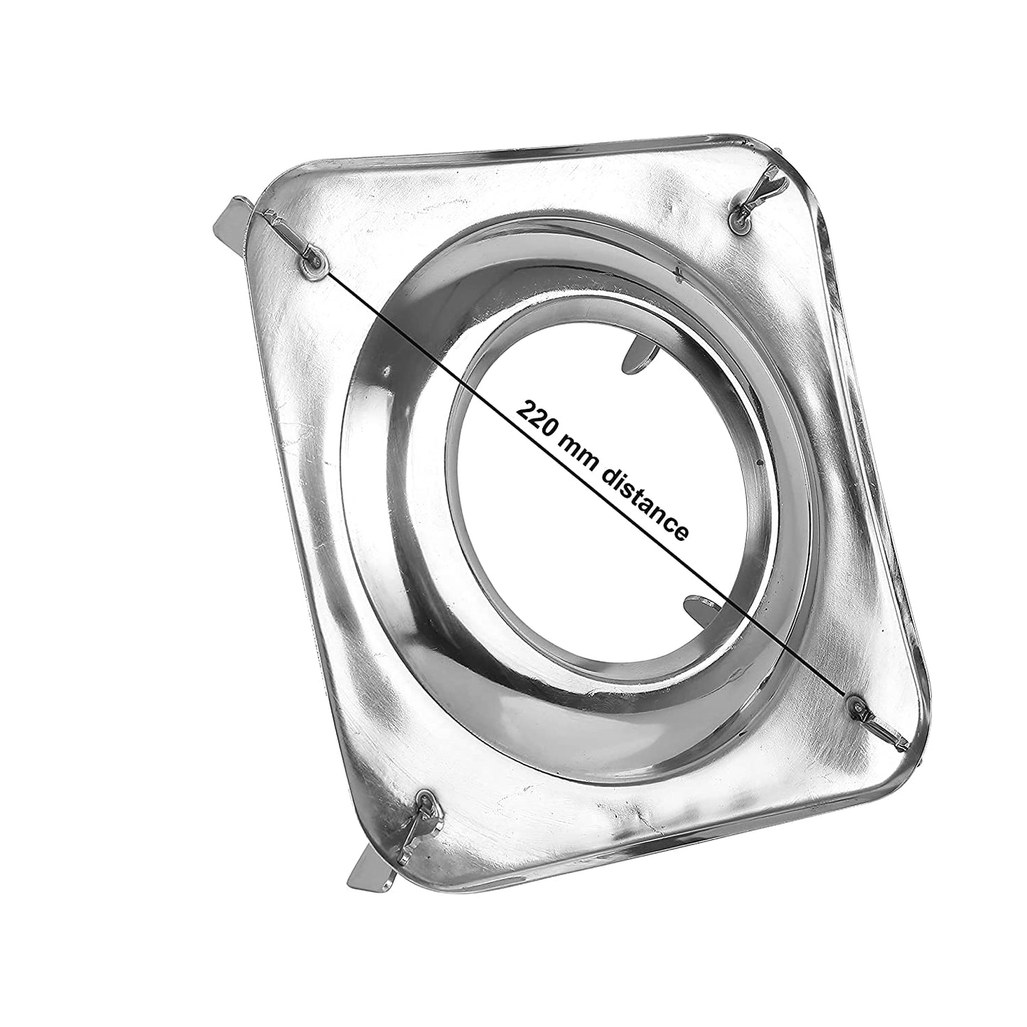 Stainless Steel Square Pixy Drip Tray Pan Support for LPG Gas Stove – Durable Stove Stand, Mirror Finish (Pack of 2)
