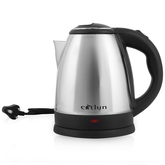 Catlyn – LUFFY Stainless Steel Electric Kettle (1500W, Silver & Black)