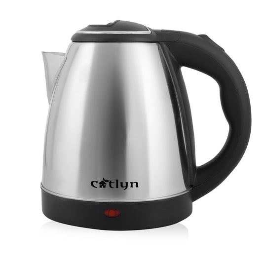 Catlyn – LUFFY Stainless Steel Electric Kettle (1500W, Silver & Black)