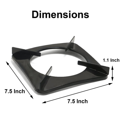 MS Coated Square Sheet Pan Support for LPG Gas Stove – Durable Stove Stand, Matte Finish (Pack of 2)
