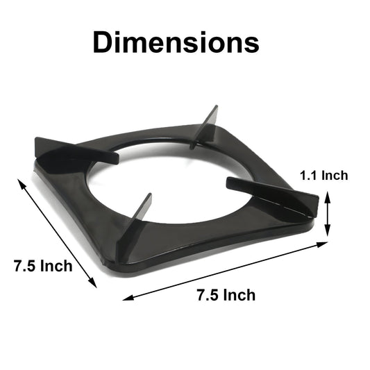MS Coated Square Sheet Pan Support for LPG Gas Stove – Durable Stove Stand, Matte Finish (Pack of 2)