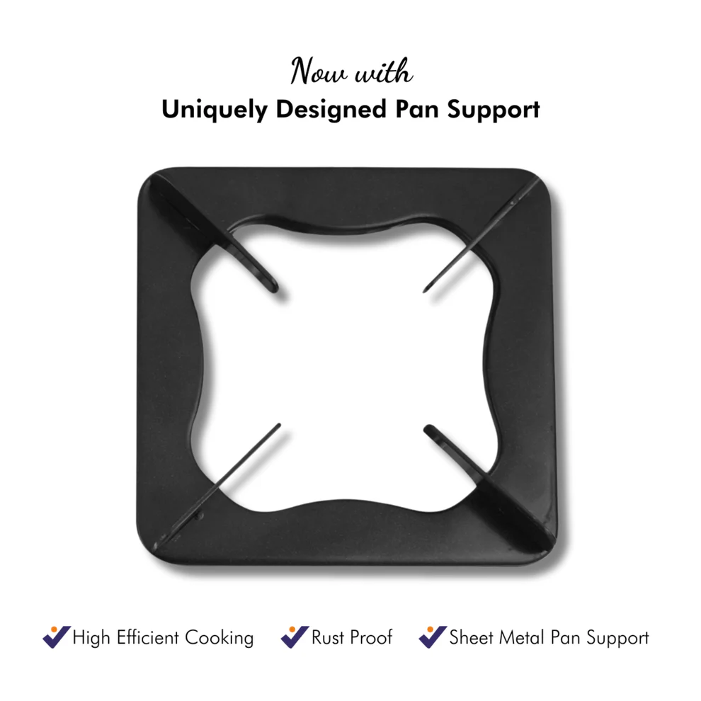 CreativePanSupport MS Coated Square Creative Pan Support for LPG Gas Stove – Durable Stove Stand, Matte Finish (Pack of 2) - Image 1