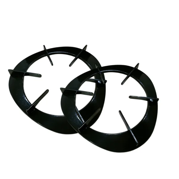 MS Coated Oval Pegion Pan Support for LPG Gas Stove – Durable Stove Stand, Matte Finish (Pack of 2)
